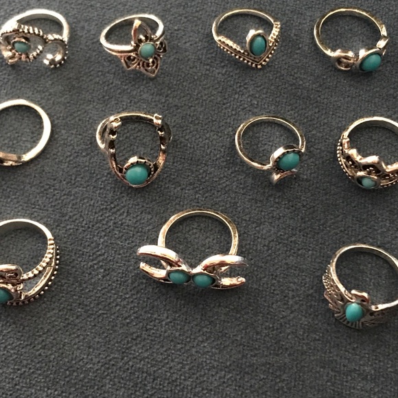 Silver Rings with Blue Stones - Picture 2 of 5